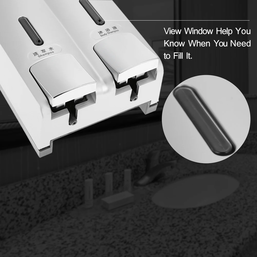 Настенный ручной диспенсер для мыла CHUANGDIAN с шампунем, 300 мл * 2, жидкость для уборки в комнате отдыха.