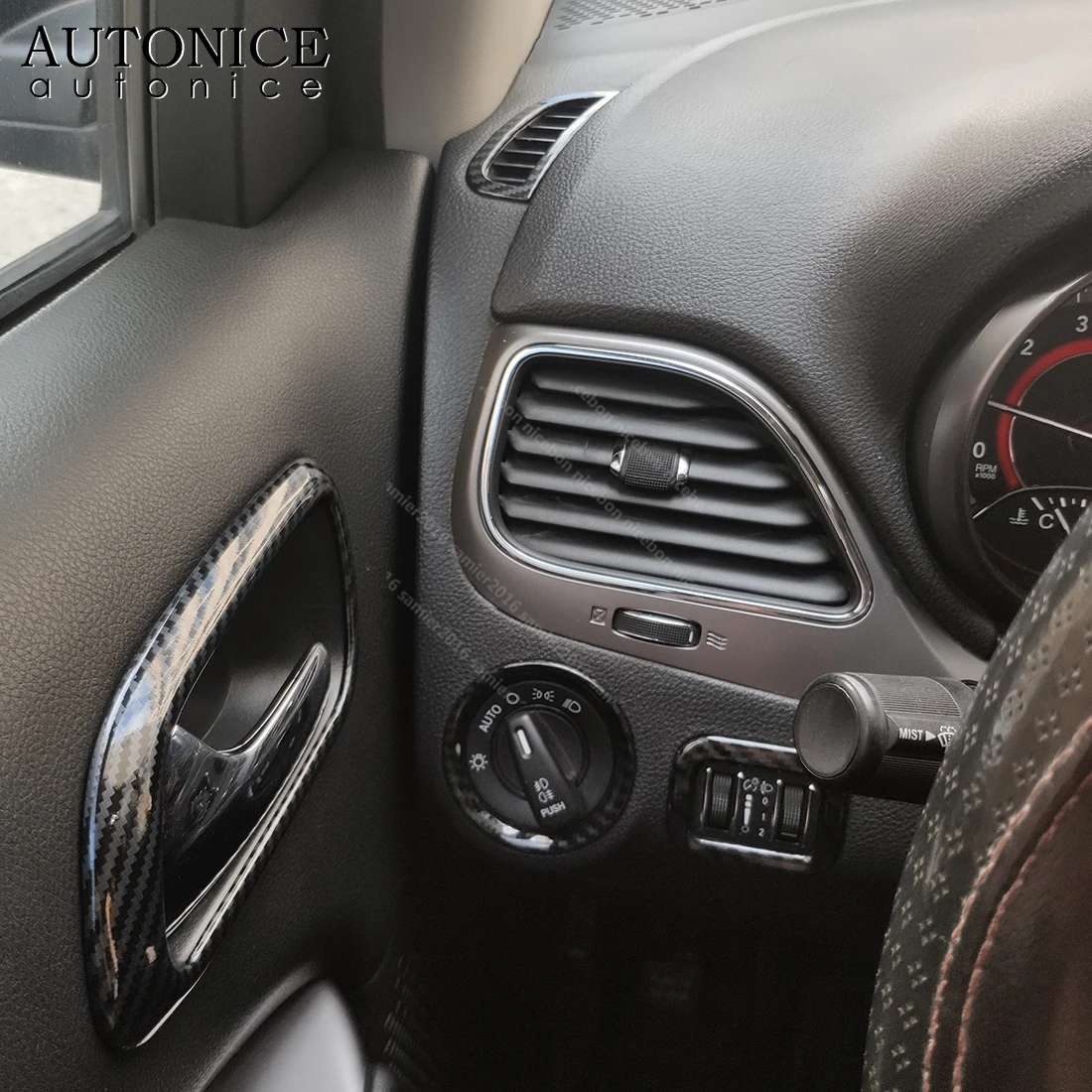 2 шт. углеродное волокно цветной выключатель фар декоративный чехол накладка