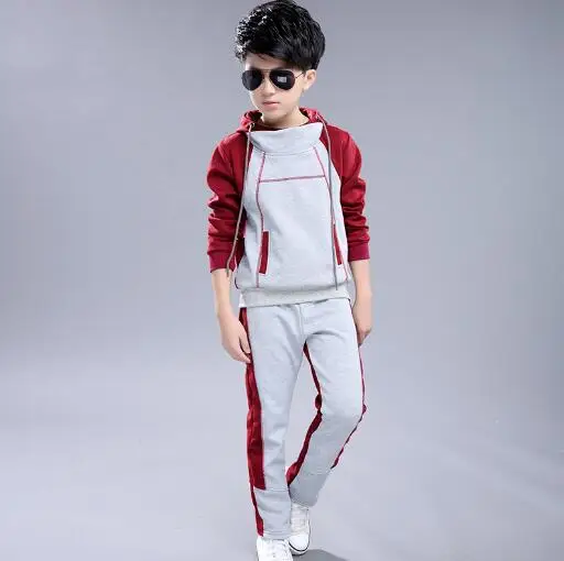 Спортивный костюм с капюшоном для мальчиков хлопковая школьная форма спортивный