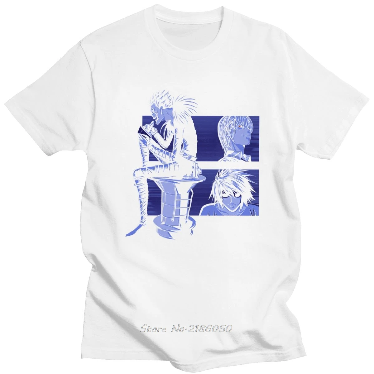 Футболка мужская хлопковая с короткими рукавами и принтом японской манги |