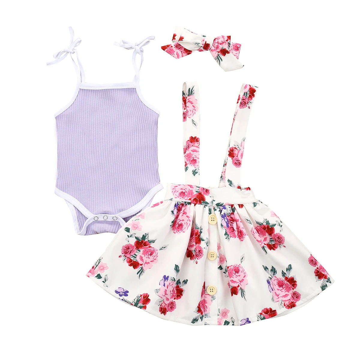 

3 шт., короткая юбка без рукавов, топ-боди