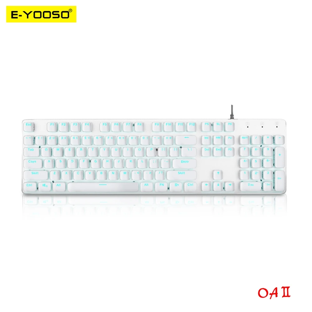 

E-YOOSO OA2 USB Механическая игровая клавиатура синий переключатель 104 клавиша с подсветкой геймер для компьютера ПК