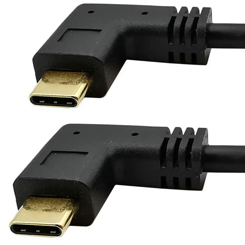 

USB3.1 5A Standard 16+1 Wire Core 10Gbps Speed 90 Bend Gold Plating Head type-c Male to Male Data Charging Wire