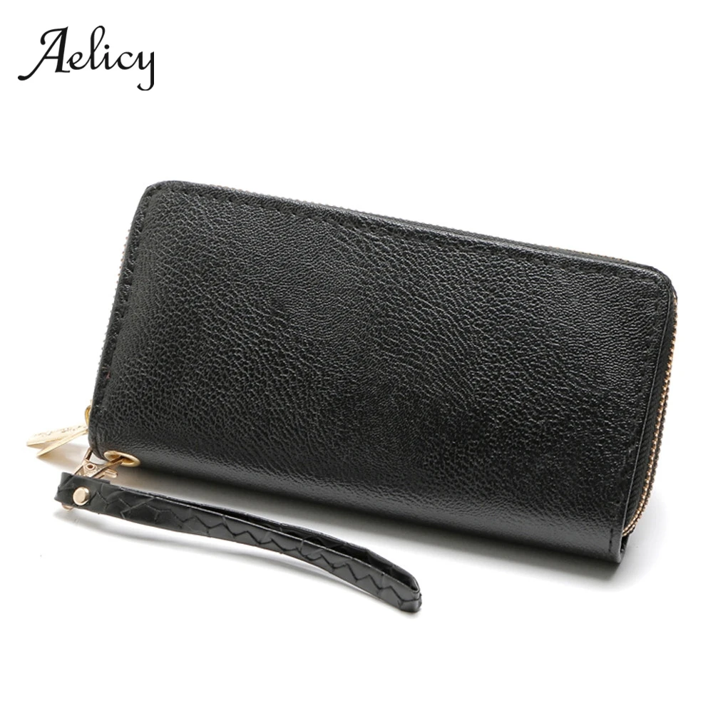 Aelicy, женские длинные кошельки, модные кошельки на молнии для телефона, Женский негабаритный кошелек, кожаный брендовый женский кошелек на молнии, клатч для карт