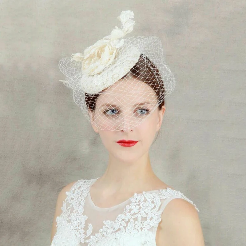 

100% Handmade Fedora Womens Hat Fedoras Dress Fascinator Linen Felt Pillbox Hat Party Headwear Wedding Bow Veil LM055