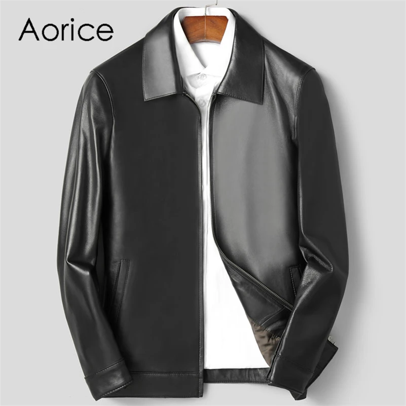 

Aorice для мужчин из натуральной овчины, раздел-куртки и пиджаки для мальчиков мужской новый бренд из натуральной кожи повседневная кожаная об...