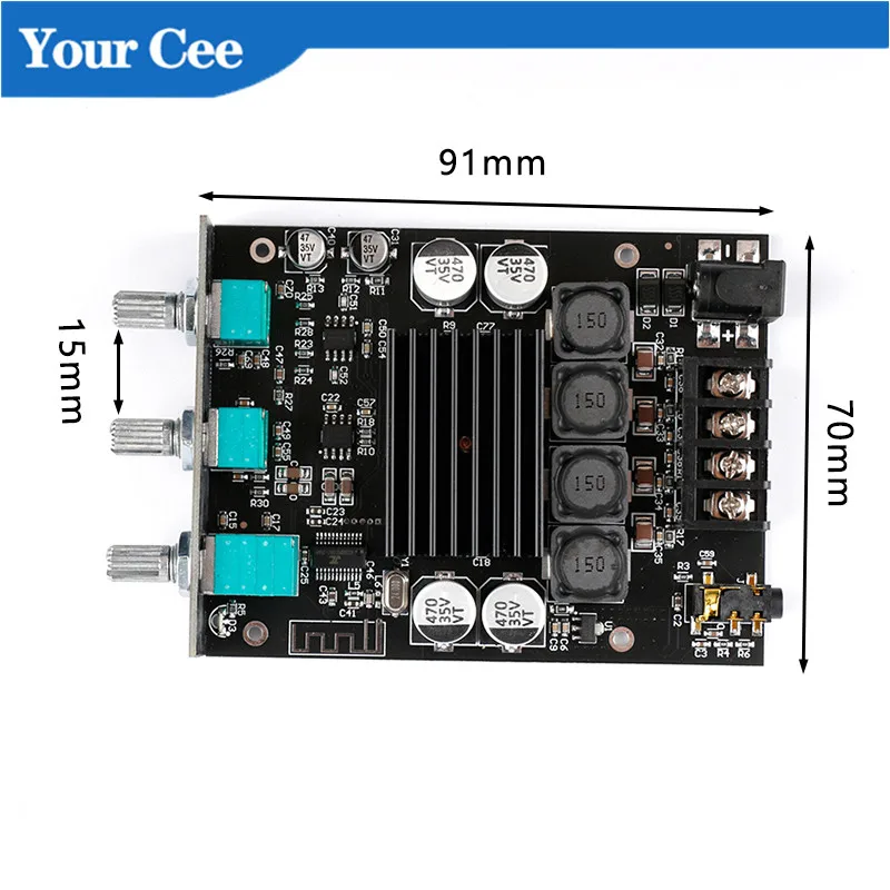 Модуль усилителя мощности звука 100W * 2 Bass Регулируемый BLE 5 0 Dual Channel