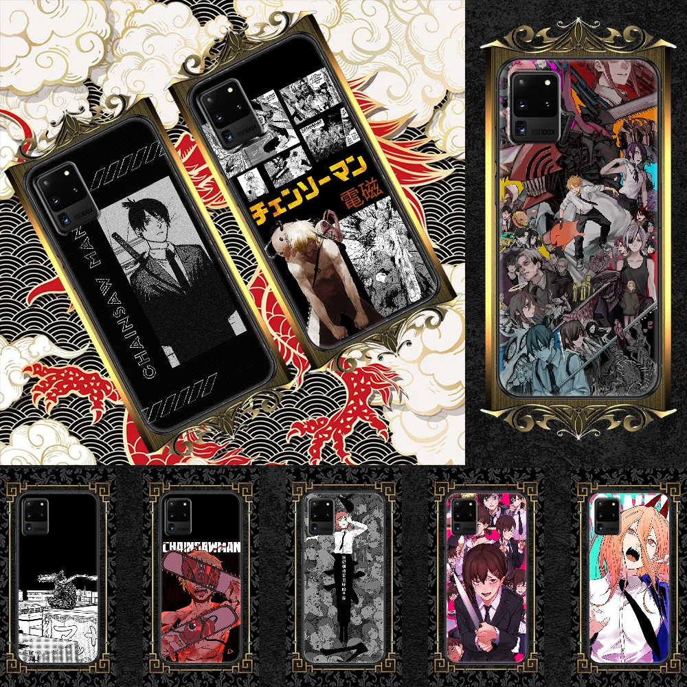 Chainsaw Man Makima Power Phone case For Samsung Galaxy Note 4 8 9 10 20 S8 S9 S10 S10E S20 Plus UITRA Ultra black trend |