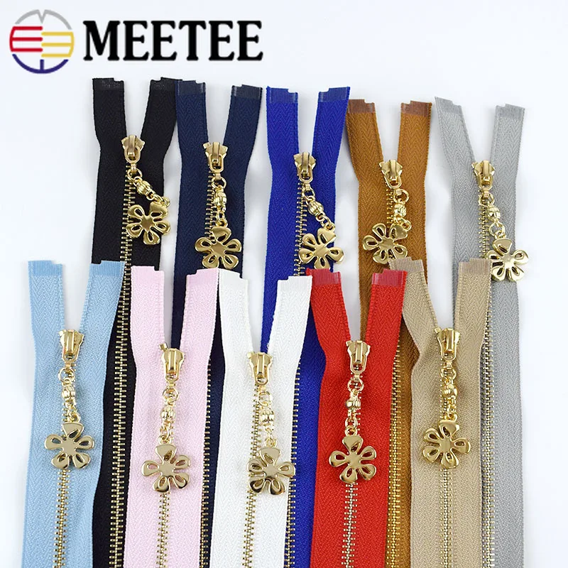 Meetee 2/5 шт 3#70 см с металлическими заклепками; туфли-лодочки на молнии, Fermeture застежкой-молнией A Coudre с открытым концом застёжка-молния для шитья DIY аксессуары для одежды KY2135