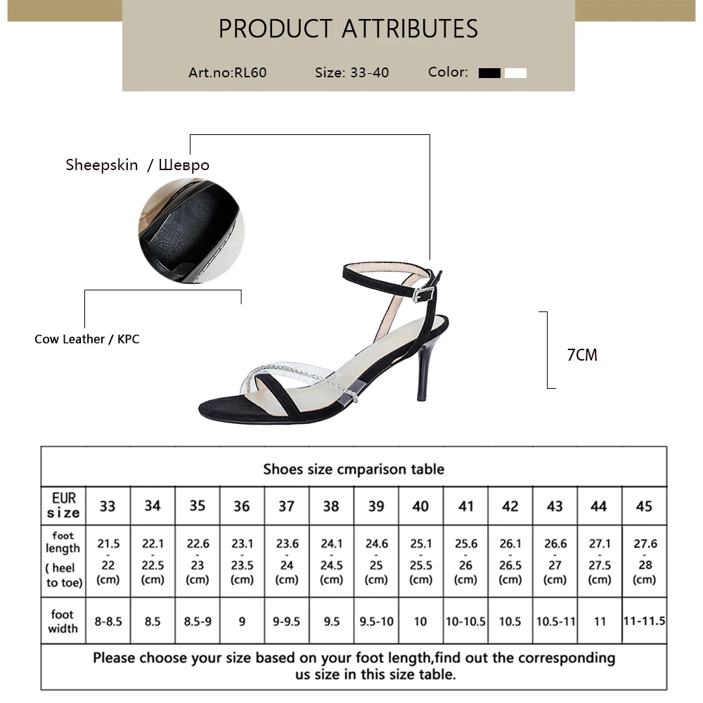 

RJN Thin Heels High Sexy Chain Women Shoes Summer Stylish New Party Round Toe Ankle Buckle Silver Modern Sandals 2021 RL60