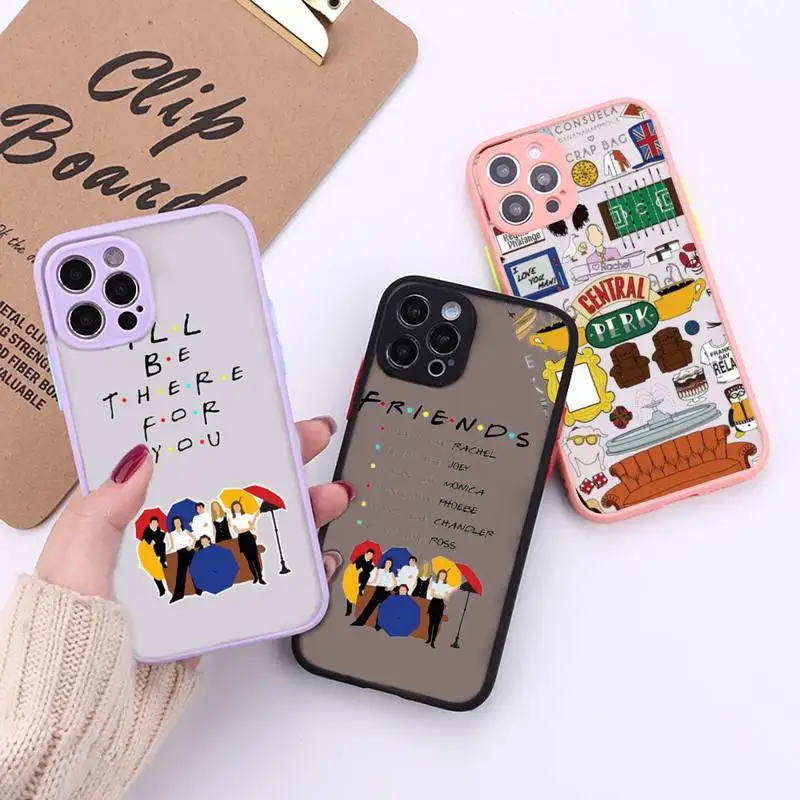 

Friends Phone Case For iPhone 13 12 11 Mini Pro XR XS Max 7 8 Plus X Matte transparent Back Cover