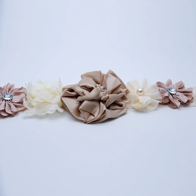 Ремни для невесты с цветами ручной работы и кристаллами свадебные аксессуары