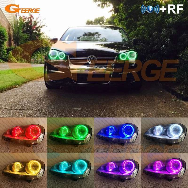 

For VOLKSWAGEN VW golf 5 V mk5 2004-2009 Excellent RF remote Bluetooth APP Multi-Color RGB led angel eyes kit