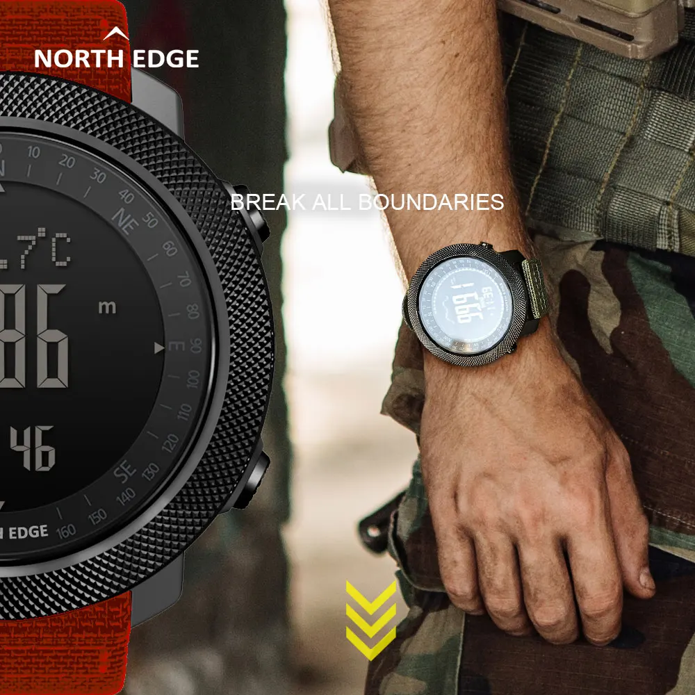 north edge apache smart watch men sport smartwatch for running climbing swimming compass altimeter barometer waterproof 50m free global shipping