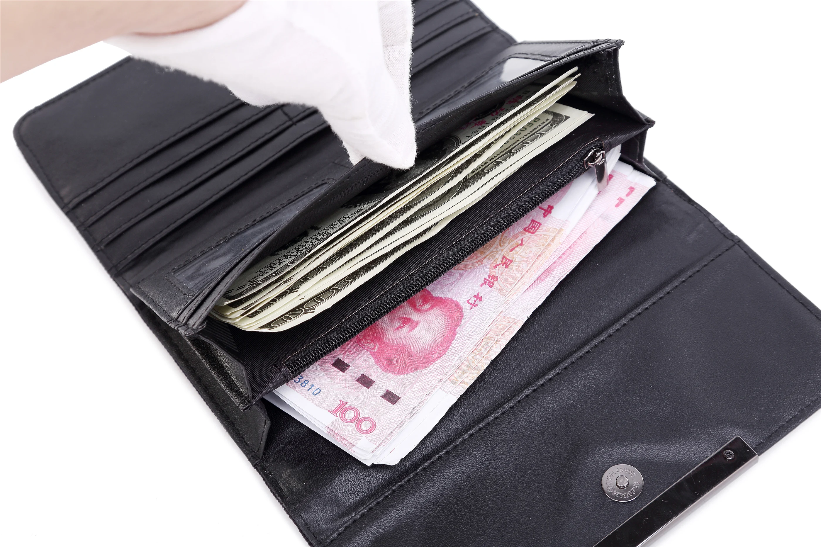 Женские кошельки оптом три сложения Волшебная светящаяся сумочка длинная ретро