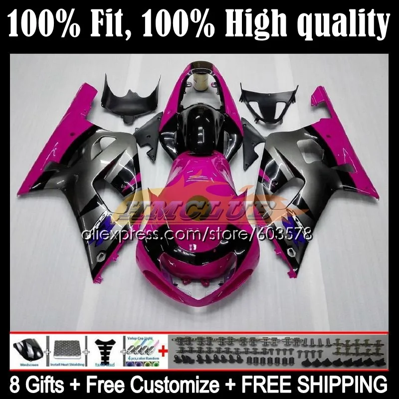 

Injection OEM For SUZUKI GSXR-600 K1 GSXR 600 750 GSXR-750 3CL.26 Pink grey GSXR600 01 02 03 GSXR750 2001 2002 2003 Fairings