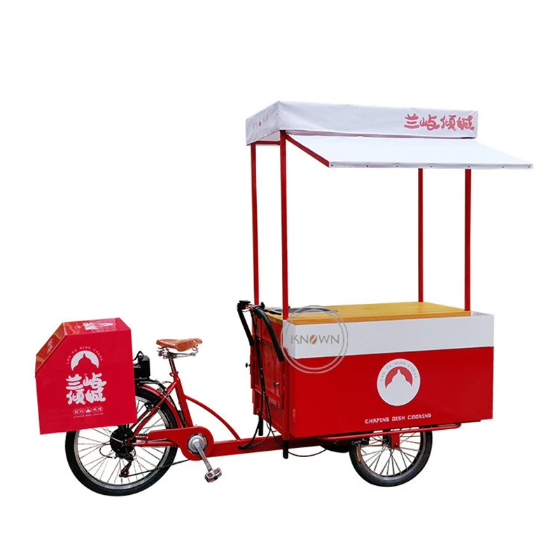 

Electric Human Pedal Cargo Bike Ice Cream Tricycle Cold Drink Coconut Water Bricycle Vending Kiosk New Design Catering Food Cart