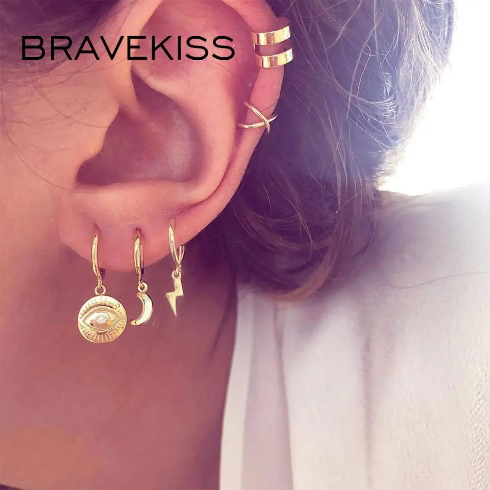 BRAVEKISS погодные маленькие серьги Набор сделай сам для женщин из нержавеющей стали