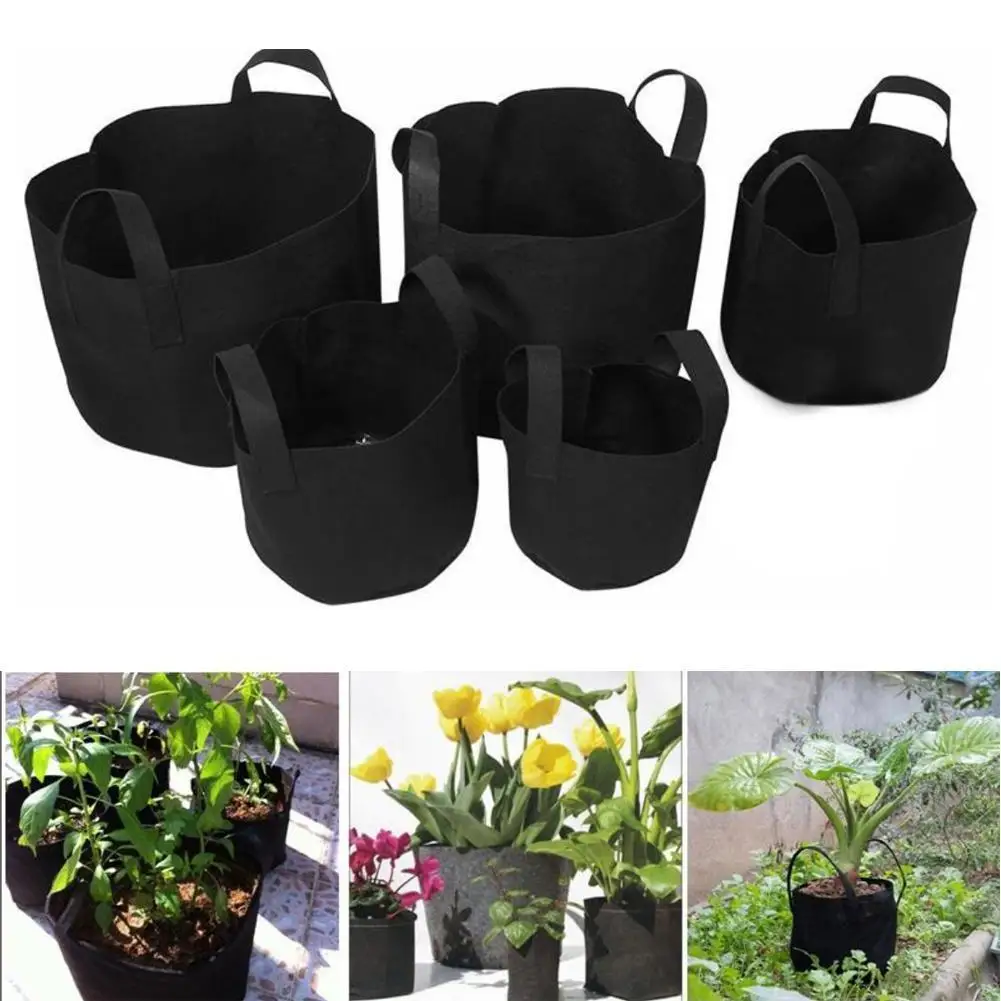 

Plant Grow Bags Felt Grow Bag Gardening Fabric Grow Growing Pot Vegetable Garden Pots Planting Flower Planter A2S4
