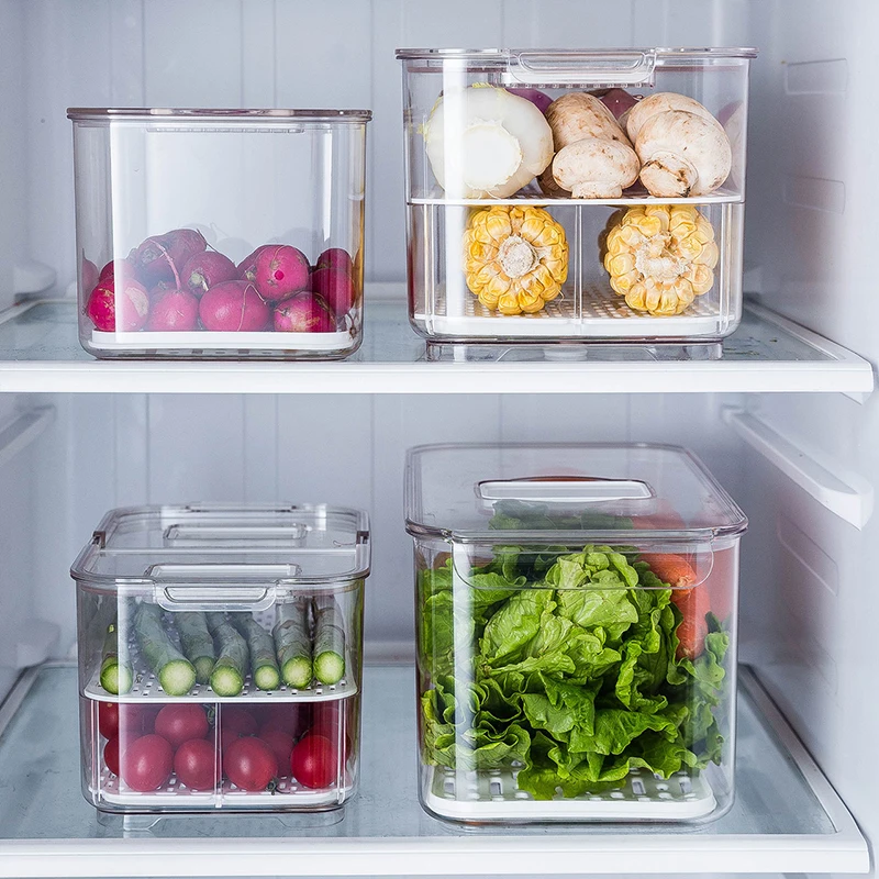 Refrigerator Food Storage Containers With Lid Kitchen Separate Freezer Seal Bin For Vegetable Fruit Meat Fresh Box Organizer | Дом и сад