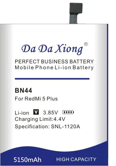 100% Оригинальный аккумулятор DaDaXiong BN44 5150 мАч для Xiaomi Redmi 5 plus батарея Hongmi Plus 99 &quot
