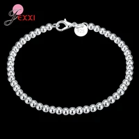 new arrival women girls fashion 925 sterling silver beads bracelets bangles with lobster trendy wedding jewelry hand jewelry