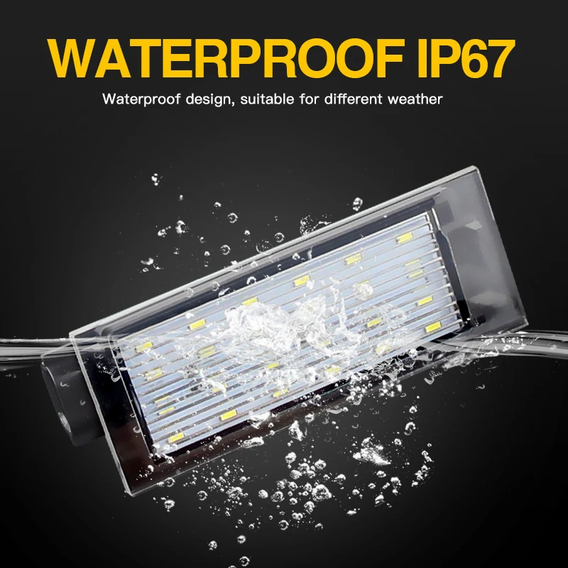 2 шт. Автомобильные светодиодные лампы для номерного знака 12 В | Автомобили и