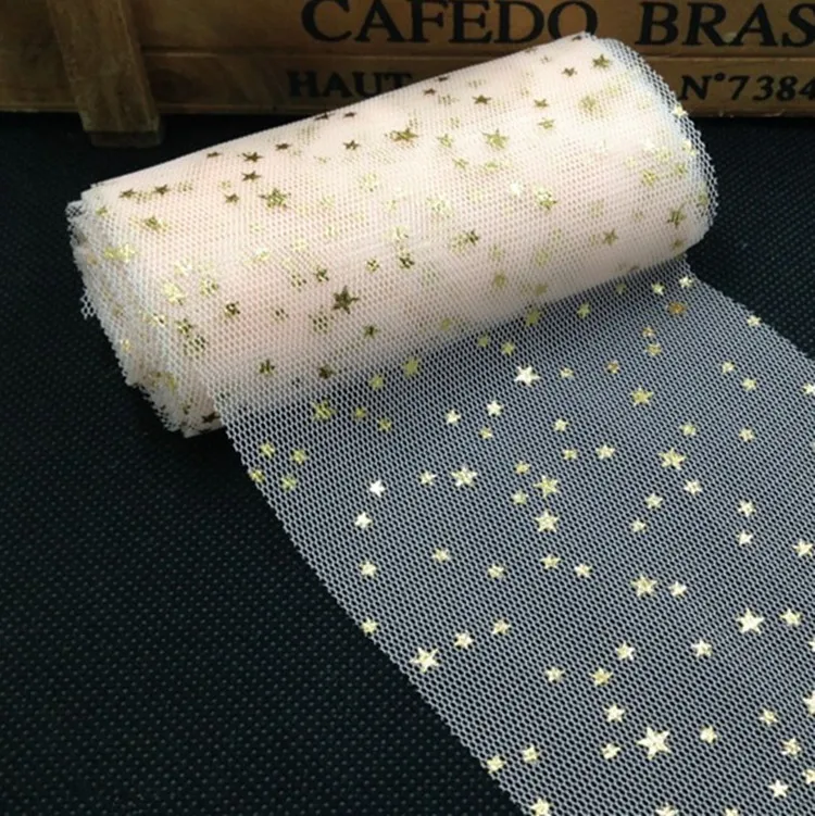 5 метров/рулон 8 см DIY помпоны блестящая Звезда Сетка Тюль бант для выпечки торт Топпер пачка мягкий сквин тюль свадебное украшение день рождения