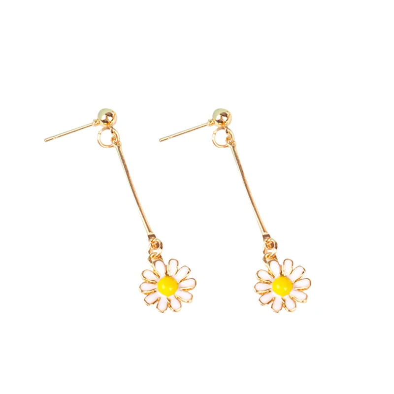 

Fashion flower earrings cute earrings for small fresh girls ear decoration long earrings jewelry ornaments