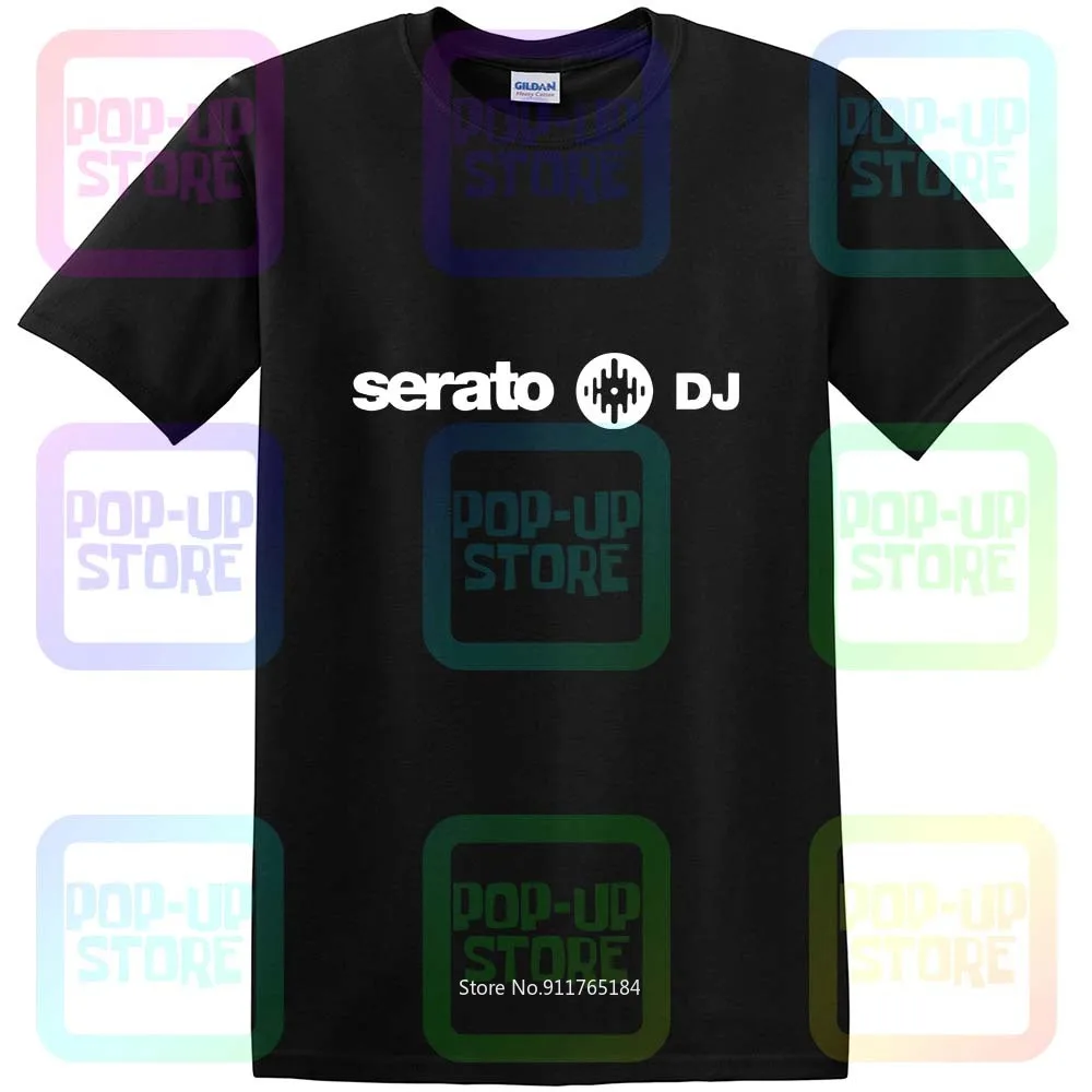 Serato Dj новый логотип): черная футболка с надписью унисекс Размеры: S 3XL|Мужские
