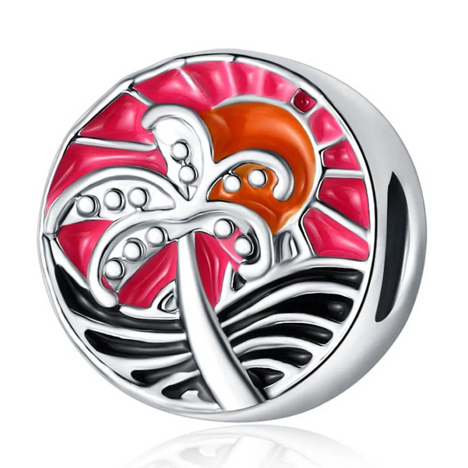 Посеребренные браслеты Pandora с бусинами Олаф Единорог Медведь Кролик сердце подвеска sunshine DIY ювелирные изделия - Цвет: H