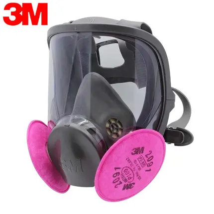3M 6800 противогаз для всего лица, безопасный защитный респиратор, радиационный, устойчивый, исключительный 2091 P100, противомасляный, немасляный, сажевый - Цвет: 6800-2091