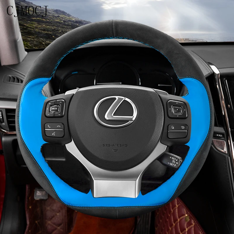 

For Lexus Nx200 Rx270 Es300h Es240 Ls350 High-quality DIY Hand-Stitched Leather Steering Wheel Cover Interior Car Accessories