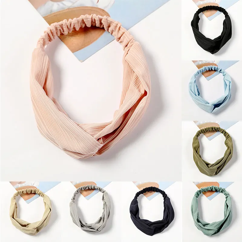 Мягкий головной убор узел посередине тюрбан эластичная повязка для волос