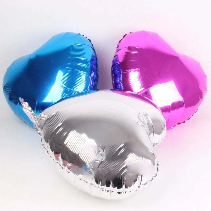 Гелиевые надувные подарки металлик 45 см 10 шт. 18 дюймов шары в виде сердца | Дом и