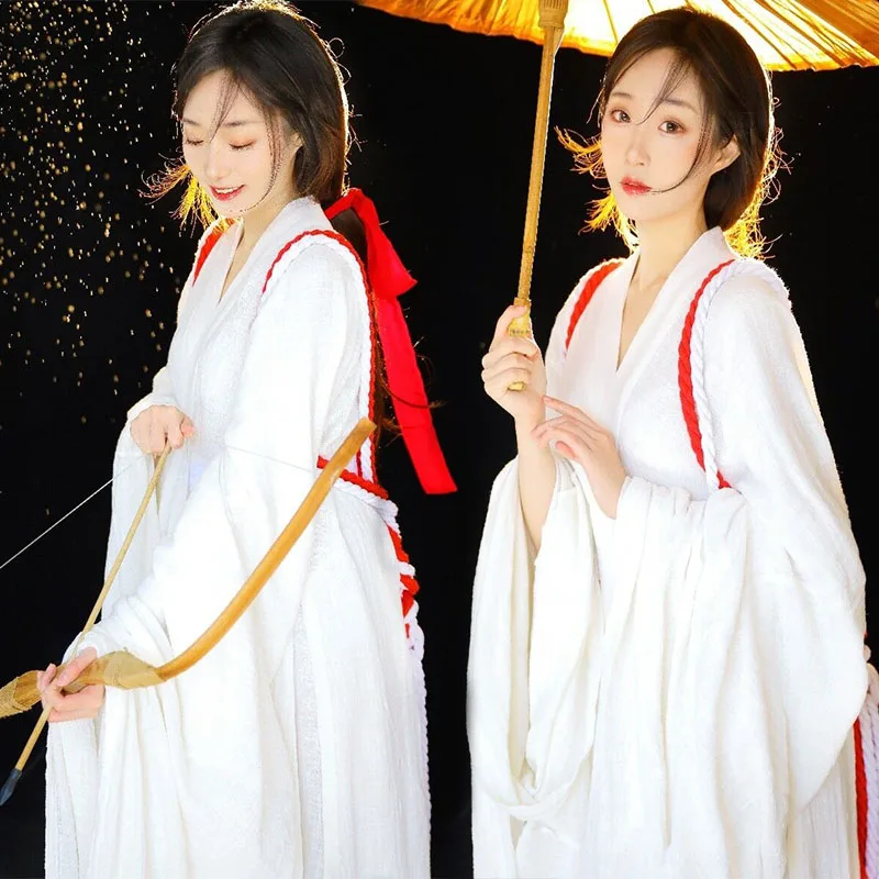 

Винтажный Классический женский костюм ханьфу для китайских народных танцев, элегантный белый костюм ханьфу, костюм для косплея, костюм, Ска...