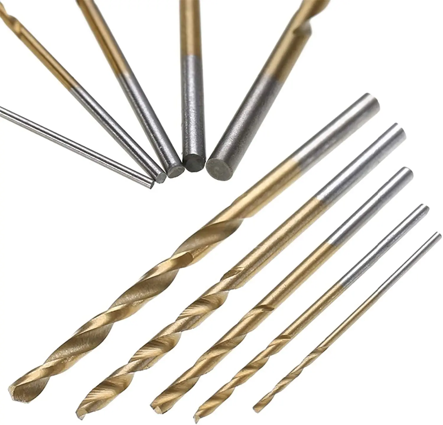 

50pcs Titanium plated twist drill 1/1.5/2/2.5/3mm Titanium Plated Drill Bit Set, 50pcs HSS Drill Bits, Power Tool Accessories