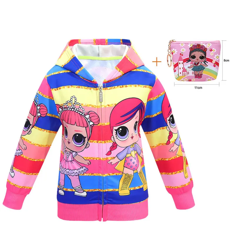 Новинка 2019 года куртка на молнии с изображением куклы из мультфильма сюрприз в