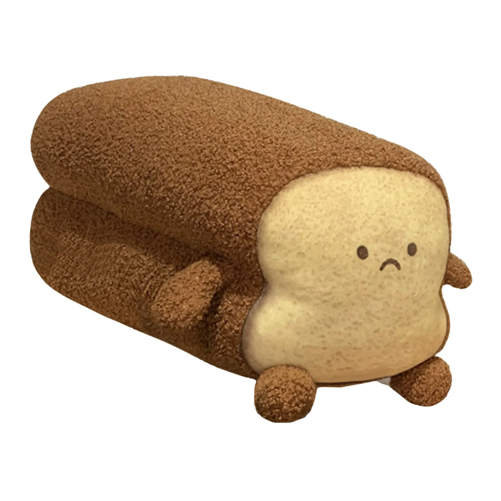 

Plush Doll Toy Creative Sliced Bread Decorative Pillow Soft Cartoon Smile Huggable Doll Filled Baby Bread Pillow 40x18x6cm
