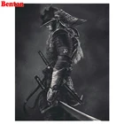 Алмазная живопись 5d, квадратные круглые стразы японского самурая, алмазная вышивка, Алмазная мозаика для хобби и рукоделия