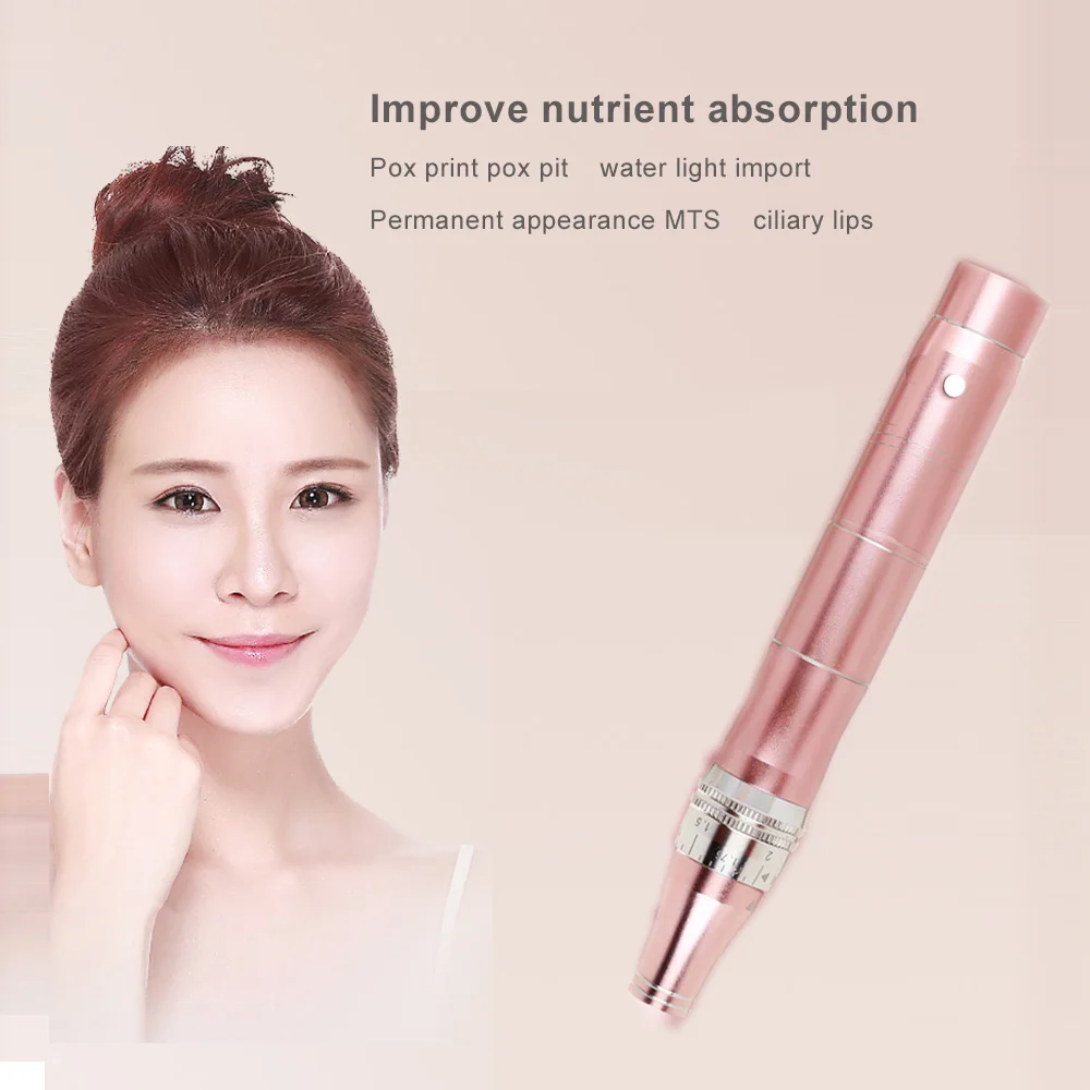 

Micro Tiny Needles Stimulate Skin Tightening Remove Scar Reduce Skin Wrinkles Scar Stretch Marks Removal Pink Device Derma Pen