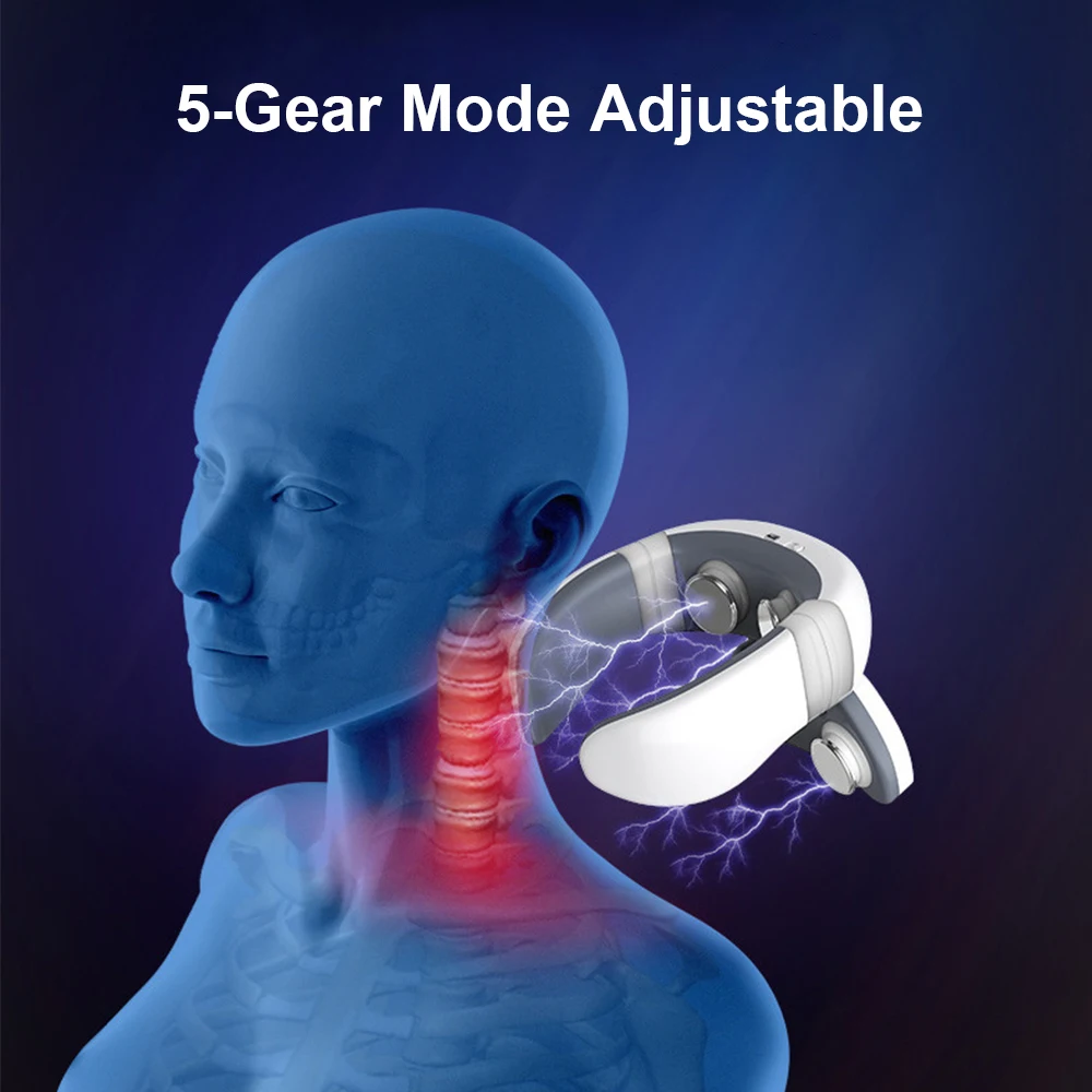 

Electric Pulse Neck Massager Heating Pain Relief Tool Health Care Portable Cervical Massager for Neck Tens Machine Physiotherapy