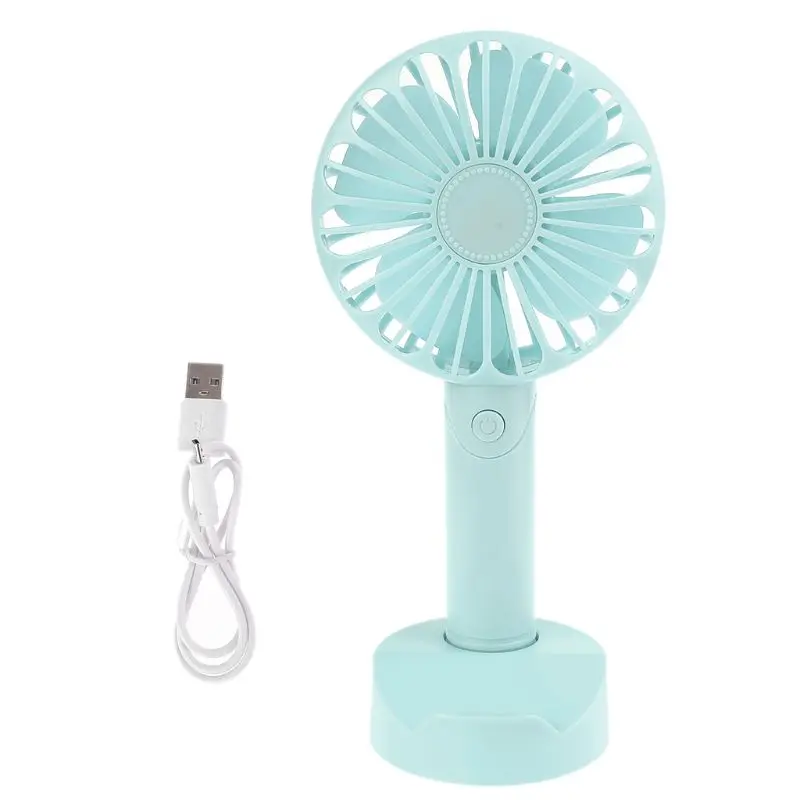 

USB or 3x AAA Battery Powered Handheld Desktop Cooling Fan Air Cooler Mobile Phone Holder with 3 Speed for Camping Home Office