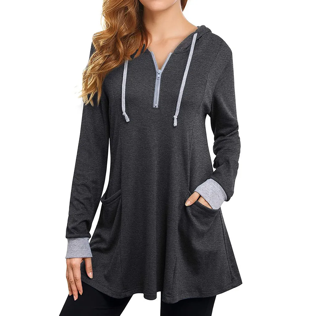 

2020 Women fleece Voluminous women's T-shirt with a temperamental jumper and hooded hood