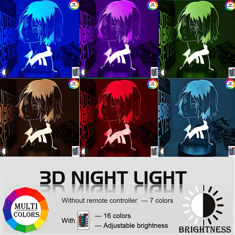Kenma para Decoração de Quarto Noturna para Crianças Presente de Aniversário Haikyu!! Lâmpada Kozume Luz 3d Led 1 Haikyu!! Lâmpada 3d led kozume kenma para