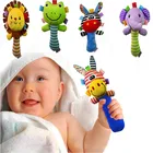 Детская плюшевая погремушка с колокольчиком, игрушка с мультяшным оформлением, для младенцев 0-12 месяцев, для новорожденных, для раннего развития, мобильные игрушки, подарки