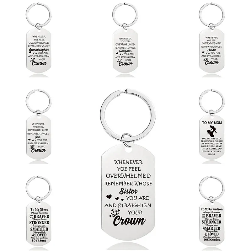 

Keychain Pendant Valentine's Day Graduation Season Mother Day Father Day Christmas Gift Lettering Diy Metal Keychain