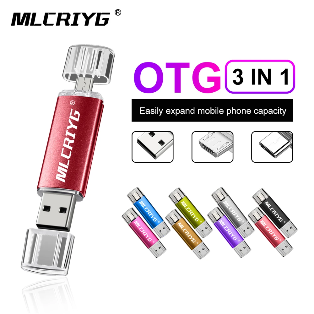 Usb флеш накопитель OTG Type c объемом 64 ГБ 128 16 32 8 4 Гб|USB флэш-накопители| |