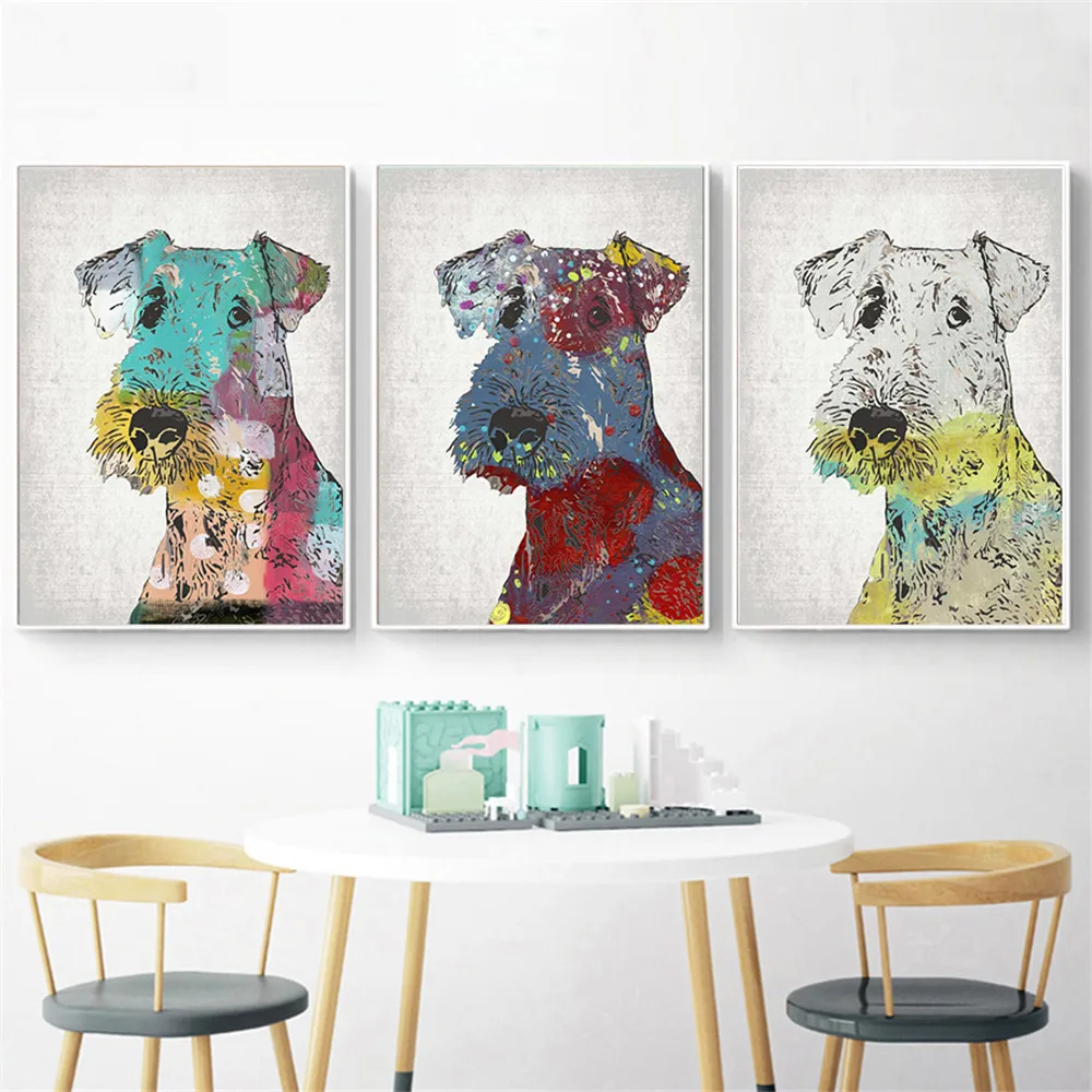 Настенный ретро-постер с изображением собаки акварелью винтажный постер