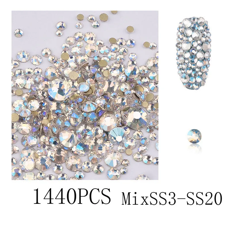 Прозрачные Стразы AB без горячей фиксации Swarovsky ss3 ss20 с плоской задней